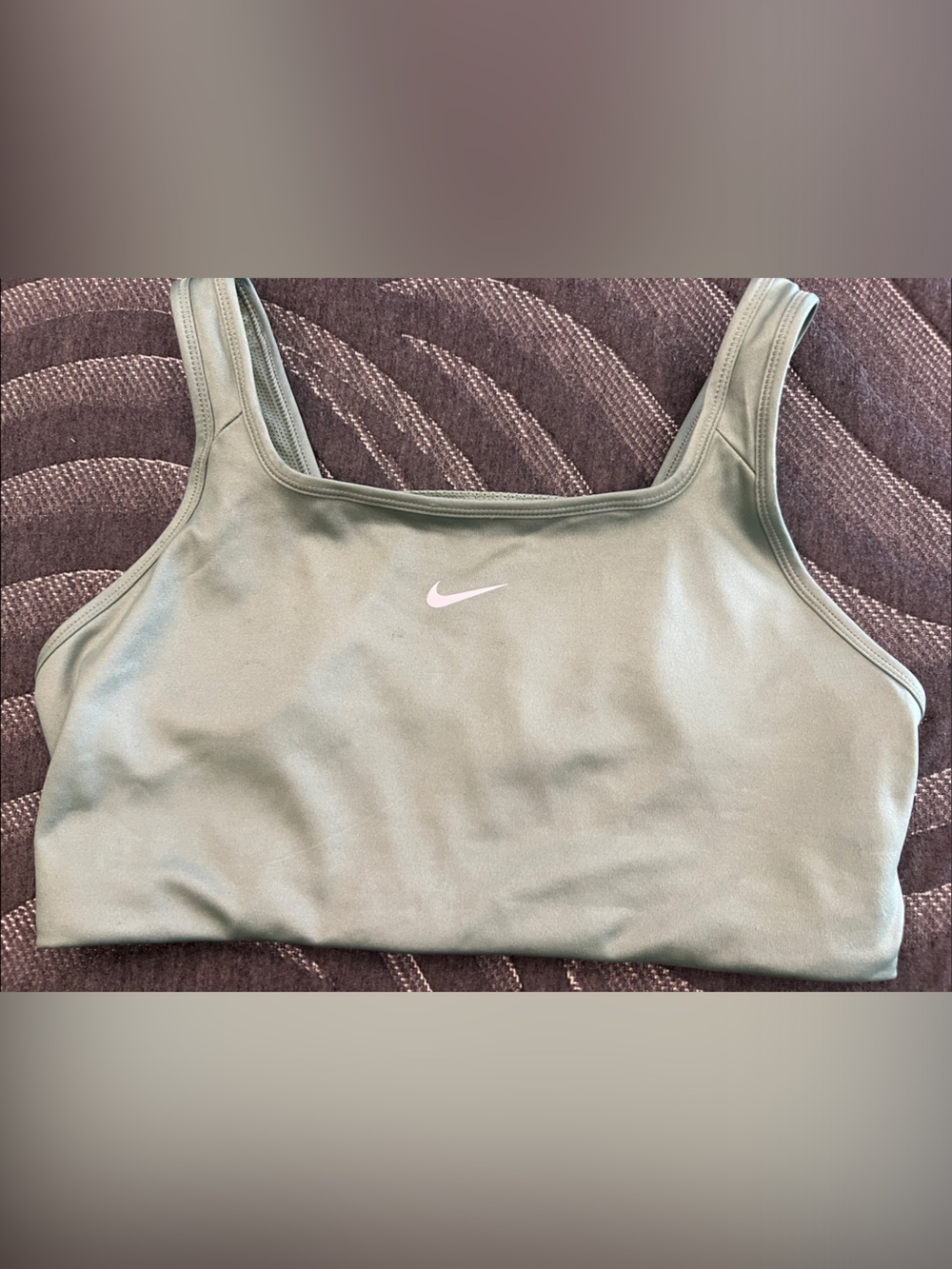 Nike Sage Green Sports Bra with white Swoosh size XL